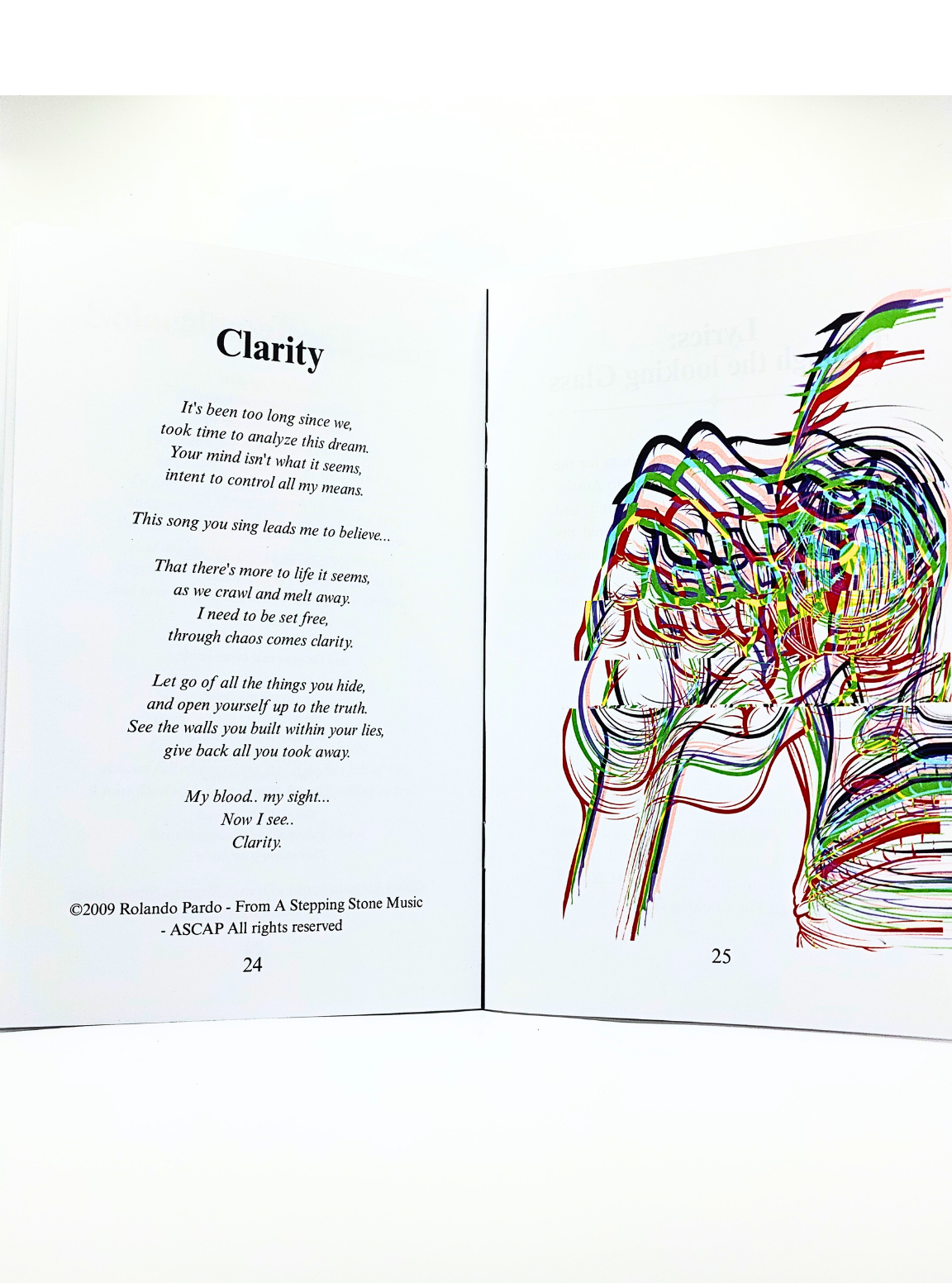52-page lyric book by Austin singer-songwriter Rolando Rafael Pardo with lyrics, stories, and biographies — cover inspired by Isaac Newton’s Principia Mathematica.