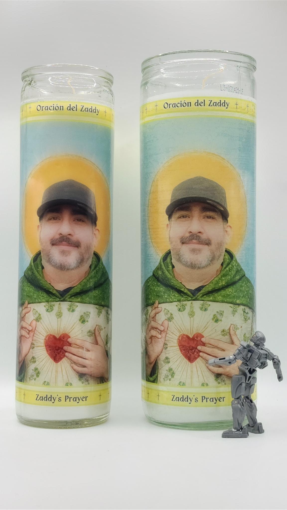 Saint Zaddy prayer candle with humorous saint design – novelty devotional candle for funny gifts and home décor